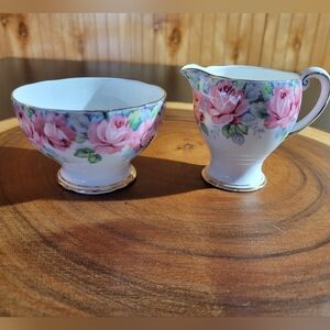 Rose of Sharon Royal Standard Fine Bone China Cream and Sugar Set